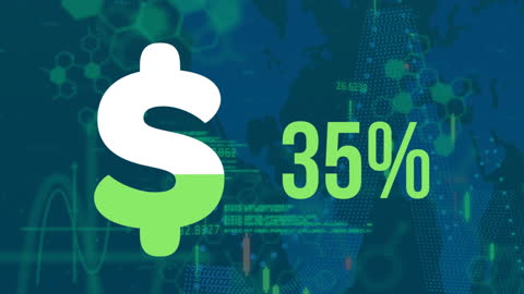Digital Finance Animation with Growing Percentages and Data Interface