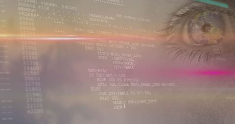Futuristic Data Processing with Digital Interface Over Human Eye - Download Free Stock Images Pikwizard.com