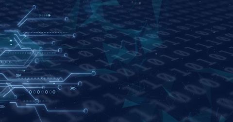 Futuristic Digital Circuit Network on Binary Background - Download Free Stock Images Pikwizard.com