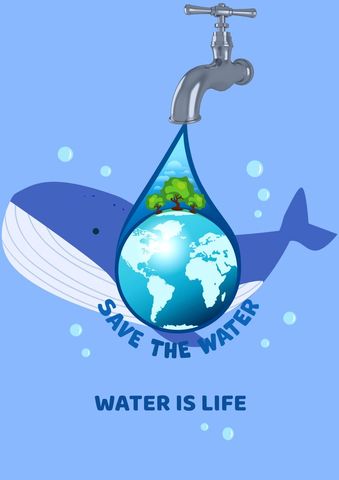 Eco-Friendly Campaign Featuring Whale and Water Conservation Theme