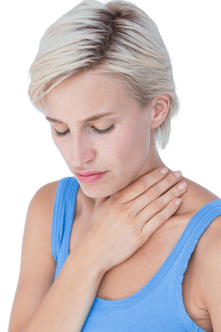 Woman Feeling Discomfort from Throat Pain with Transparent Background - Download Free Stock Videos Pikwizard.com