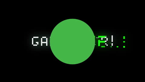 Glitchy Game Over Screen with Green Digital Effects
