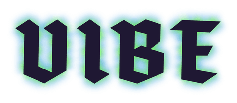 Transparent Vibe Text with Neon Green Glow