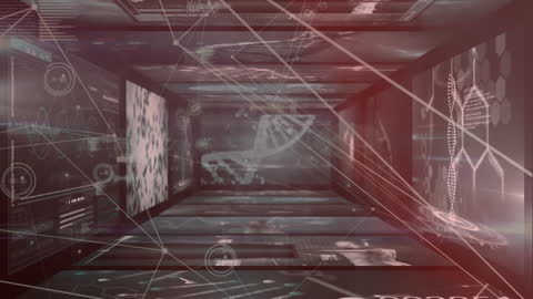 Digital Network Data Processing Animation