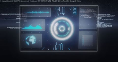 Futuristic Data Interface with Scope and Statistics - Download Free Stock Images Pikwizard.com