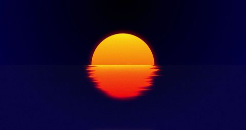 Abstract Glowing Sun Setting Over Ocean - Download Free Stock Images Pikwizard.com