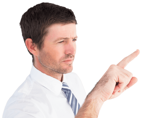 confident businessman pointing with intention transparent background - Download Free Stock Videos Pikwizard.com