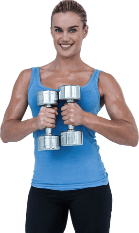 Strong Woman in Transparent Background Holding Dumbbells - Download Free Stock Videos Pikwizard.com