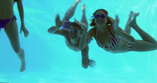 Friends Underwater Swimming Pool Fun in Summer - Download Free Stock Images Pikwizard.com