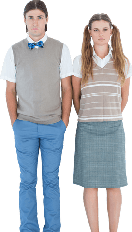Transparent Image of Unsocial Hipsters Standing Upright Facing Camera - Download Free Stock Videos Pikwizard.com