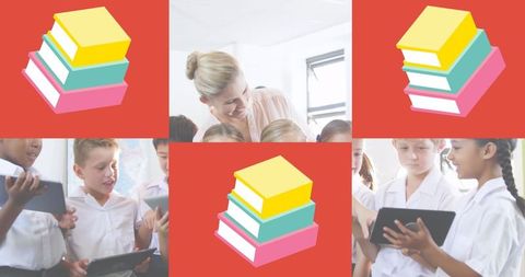 School Children Embracing Digital Learning with Tablets