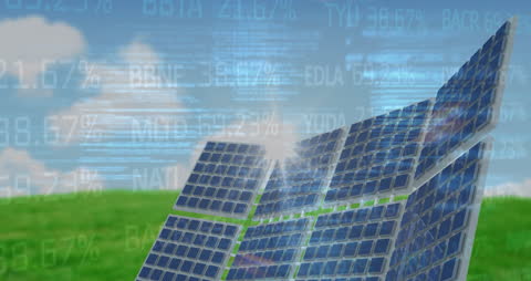 Visualization combines the concept of clean solar energy with global interconnected data depicting technological advancement in sustainable resources. Perfect for use in presentations, educational materials, or advertising which focuses on renewable technology and global connectivity.