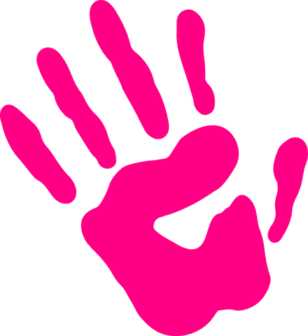 bright pink handprint on transparent background - Download Free Stock Videos Pikwizard.com