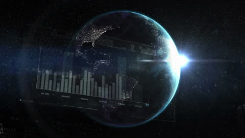 Digital Data Streams Surrounding Earth in SPACE VR