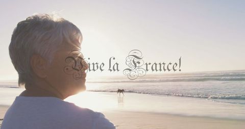 Serene Oceanside Celebration with Vive la France Typography - Download Free Stock Images Pikwizard.com