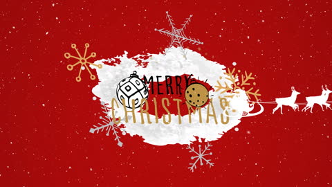 Festive Christmas Greeting on Red Background