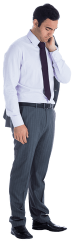 Transparent PNG of Businessman Looking Down in Contemplation