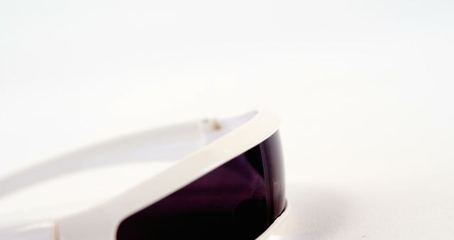 Close-up of virtual reality image glasses on white background 4k