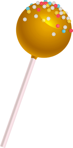golden lollipop with colorful sprinkles on transparent background - Download Free Stock Videos Pikwizard.com