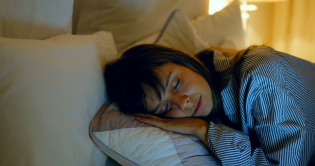 Peaceful Sleep of Woman in Cozy Bedroom - Download Free Stock Images Pikwizard.com