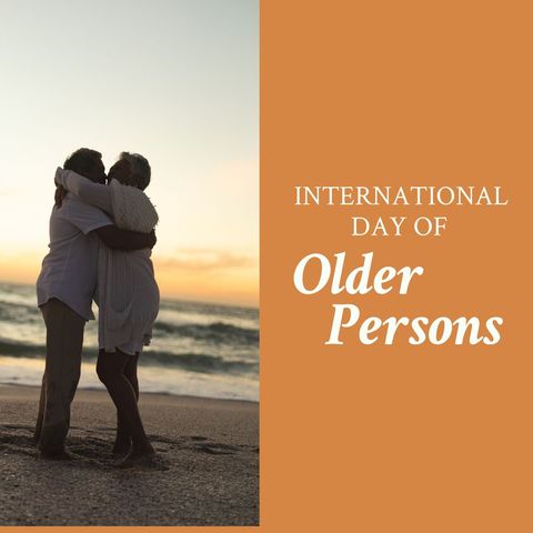 Senior Couple Embracing at Sunset Oceanside - Download Free Stock Templates Pikwizard.com