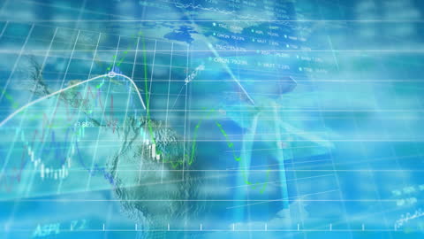 3D Animation Global Trade Data Over Earth Interactive