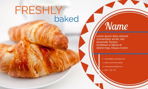 Vibrant Bakery Template Featuring Delicious Fresh Croissants - Download Free Stock Templates Pikwizard.com