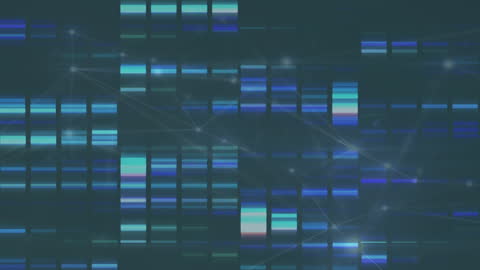 Dynamic Digital DNA Sequence Render on Grid Background