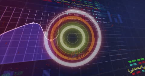High-Tech Financial Market Analysis with Glowing Scope