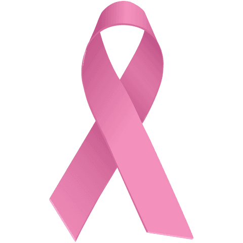 Digital pink ribbon on transparent background for health concept
