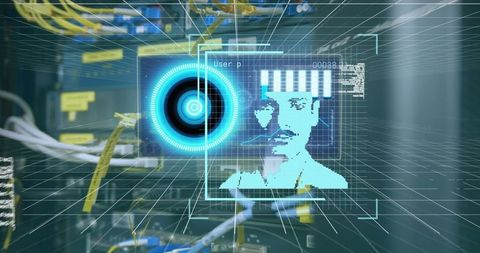 Biometric Digital Interface with Data Scanning Overlay - Download Free Stock Images Pikwizard.com