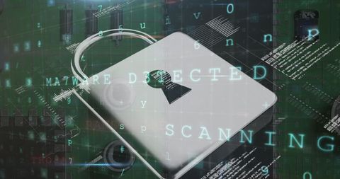 digital security concepts with lock and malware detection - Download Free Stock Images Pikwizard.com