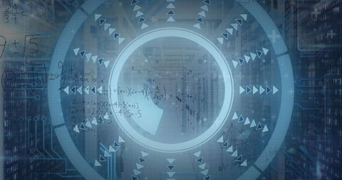 Futuristic hud interface overlaid on datacenter environment