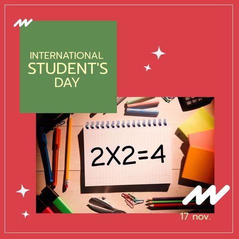International Student’s Day Celebration Concept with Stationery and Equations - Download Free Stock Templates Pikwizard.com