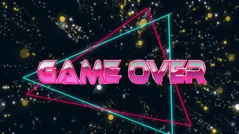 Neon Game Over Graphic in Futuristic Digital Style