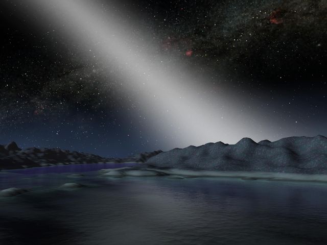 This artist concept portrays a captivating view from a hypothetical alien planet, showcasing a brilliant night sky with a prominent, massive asteroid belt. Ideal for use in science fiction content, space exploration documentaries, astronomy enthusiasts, and sci-fi book covers, this captivating visual stimulates imagination about extraterrestrial landscapes and celestial phenomena.