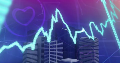 Digital Data Overlaid on Cityscape for Business Analysis - Download Free Stock Images Pikwizard.com