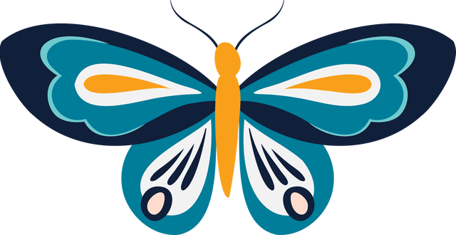 Digital yellow and blue butterfly illustration on transparent background - Download Free Stock Videos Pikwizard.com