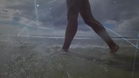 Barefoot Walking on Beach Leading to Digital Innovation