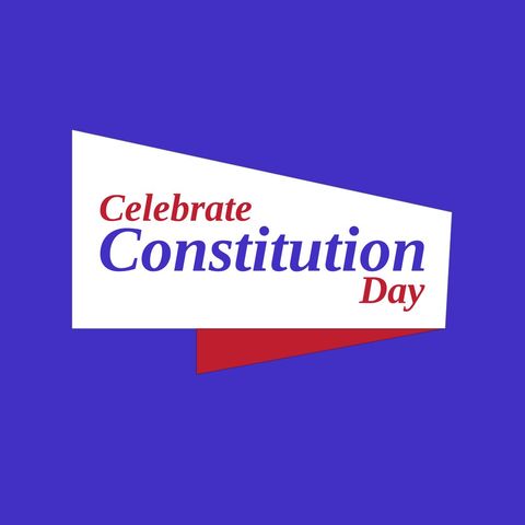 Celebrate Constitution Day Patriotic Design on Blue Background - Download Free Stock Templates Pikwizard.com