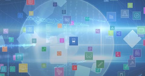 Digital Interface with Network and Data Icons Integration - Download Free Stock Images Pikwizard.com