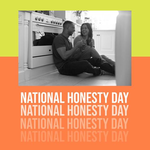joyful couple celebrating national honesty day at home - Download Free Stock Templates Pikwizard.com