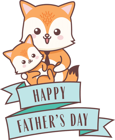 Father's Day Foxes Illustration with Transparent Background - Download Free Stock Videos Pikwizard.com