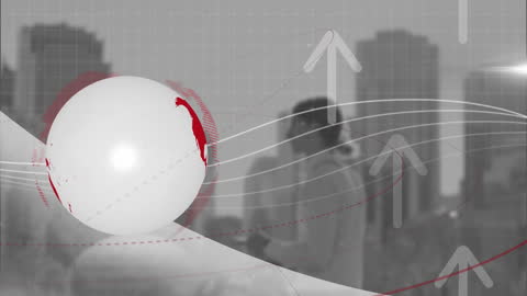 Global Business Concept with Digital Globe and Arrows