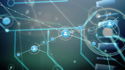 Digital Connections with People Icons in Futuristic Network