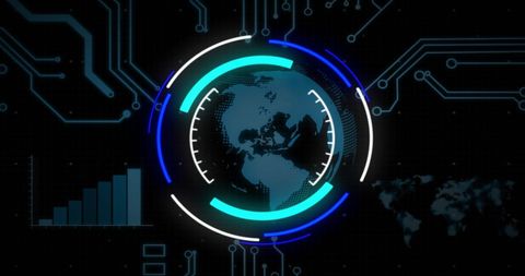 Digital Data Processing Futuristic Global Network - Download Free Stock Images Pikwizard.com