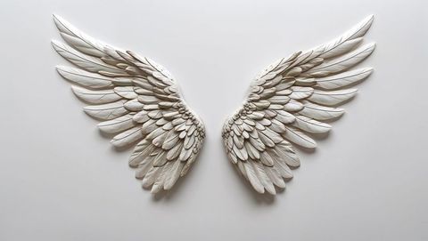 Sculpted angel wings minimalist wall art decor