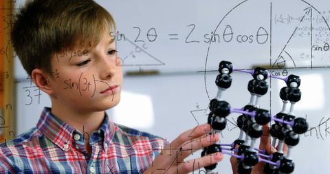 Curious Schoolboy Exploring Molecule Model and Mathematics