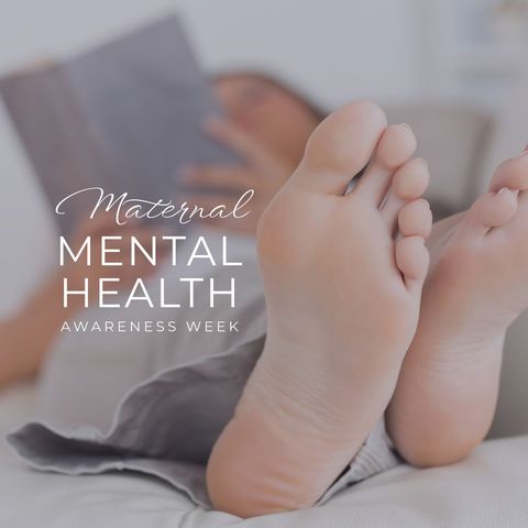 Relaxed woman reading represents maternal mental health awareness