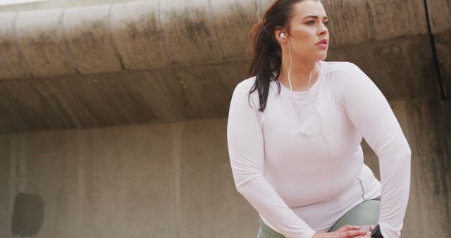 Confident Plus-Size Woman Stretching Before Workout - Download Free Stock Images Pikwizard.com